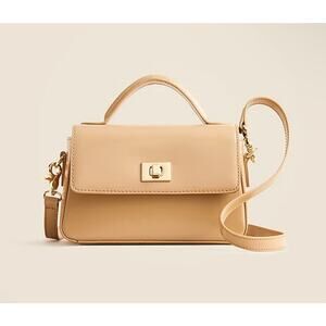 $178 New J Crew Leather Edie Top Handle Bag - Honey Brown